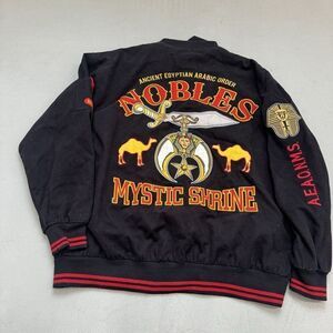 Ancient Egyptian Arabic Order Mystic Shine Fraternity Embroidered Jacket Sz 3XL